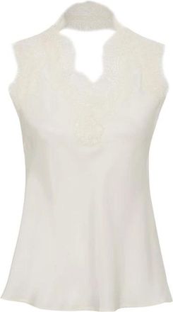Gold Hawk Canotta Gina in seta con pizzo - - Tops - Donna - Bianco - L