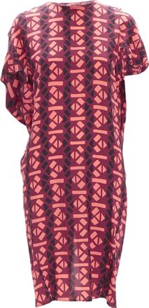 Marni silk geometric print cap sleeves dress