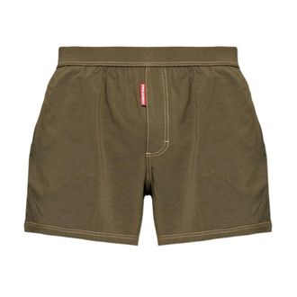 Dsquared2 Bottoms, male, Green, Size: 2XL Cotton Boxer Shorts with Logo