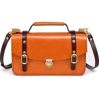 OLD TREND Leather Messenger Bag in Camel at Nordstrom Rack