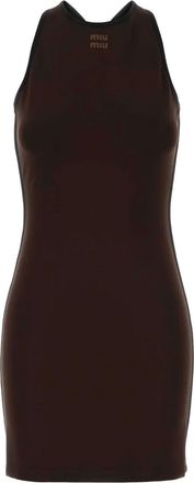 Miu Miu Abito corto con schiena scoperta - Marrone