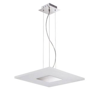 Netlighting Notte Pendant 28W LED Square 3000K 1700lm Chrome Frosted Acrylic in Grey