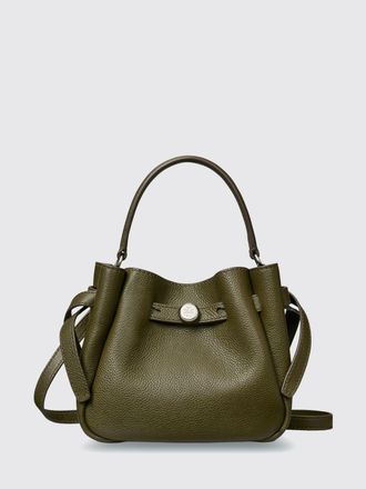 Tory Burch Borsa a secchiello mini Romy in pelle a grana con logo Double T