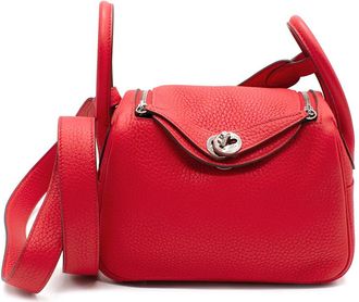 Herm&egrave;s Mini Lindy in Red Clemence Leather with Palladium Hardware