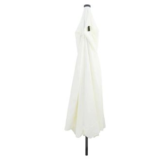 Berkfield Home Garden Parasol with LED Lights 395x245 cm Sand White in Off-White