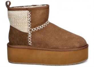Emu Womens Stinger Knit Flatform Boot In Chestnut
