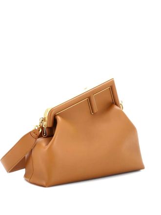 Fendi First Bag Leather Medium clutch bag - women - Calf Leather/Leather - One Size - Brown