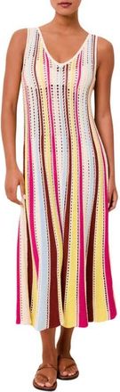 Solid & Striped The Velmira Open Stitch Sleeveless Cover-Up Maxi Dress in Symi Stripe at Nordstrom, Size X-Large