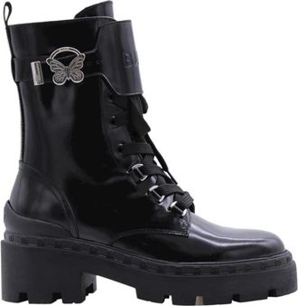 Blugirl Stijlvolle Feeling Enkellaars - Dames - Veterlaarzen - Zwart - 39 EU - Schoenen