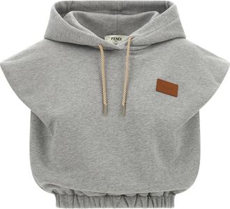 Fendi Hoodies & sweatvesten, Dames, Grijs, S, Katoen, Essentia Sweatshirt