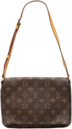 Louis Vuitton Pre-owned Musette Tango - Dames - Vintage Schoudertas - Bruin - ONE Size - Leer - Vintage