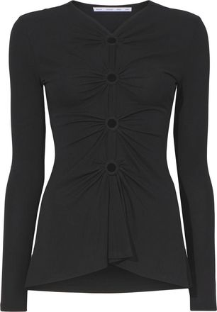 Proenza Schouler cut-out detailed long-sleeved top - women - Viscose - 4 - Black