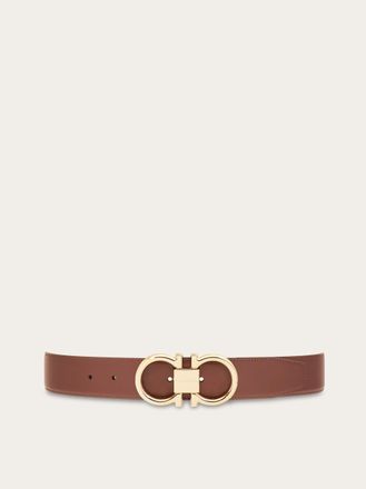 Ferragamo Men Reversible and adjustable Gancini belt Brown