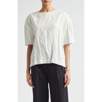 Proenza Schouler Hansly Crinkle Cotton Blend Top in Off White at Nordstrom, Size 10