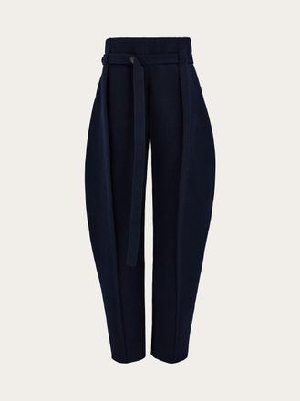 Ferragamo Women Pure wool barrel leg trouser Blue