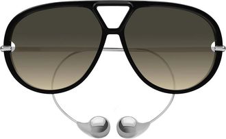 Bottega Veneta Sunglasses Bv1273 S 010 Drop Aviator Black/Brown Unisex