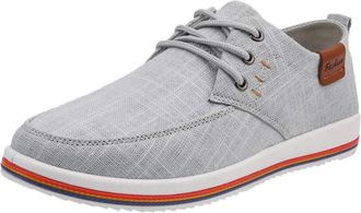 Generic Mens Canvas Sneaker Shoes, Mens Boat Shoe Extra Wide, Deck Shoes Lace Up Summer Shoe Flat Bottom Walking Trainers Low-Top Casual Sneakers Breathable T