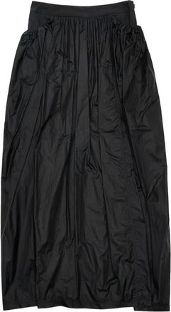 Amomento shirred-effect layered maxi skirt - women - Cotton/Nylon - 0 - Black