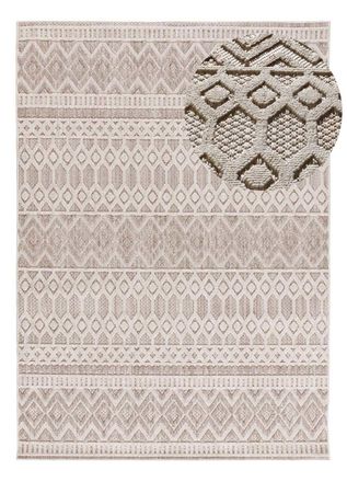 Atticgo Alfombra con relieve &eacute;tnica beige 134x200 cm