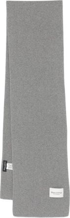 Marc O'Polo ribbed patch-logo scarf - Grey