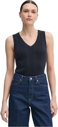 Mos Mosh Gilet in Maglia Scollo a V - - Knitwear - Donna - Blu - M