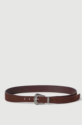 Brunello Cucinelli Reversed leather belt with tip in Brown at Nordstrom, Size 100