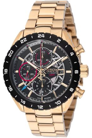 Invicta Reserve 49232 Heren Horloge - Automatisch Uurwerk - Roestvrij Staal met zwarte Wijzerplaat - 44mm