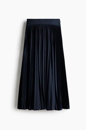 H&M Plisseejupe - Marineblau