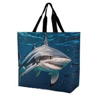 Generic Hammerhead Shark Scans The Ocean Shopping Bag Foldable Women Handbag Durable Shopping Bags For Yoga College Camping
