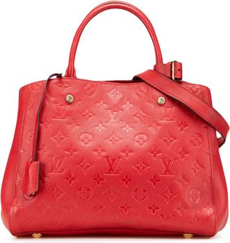 Louis Vuitton Borsa a tracolla Montaigne MM in pelle Empreinte con monogramma 2014 - Rosso