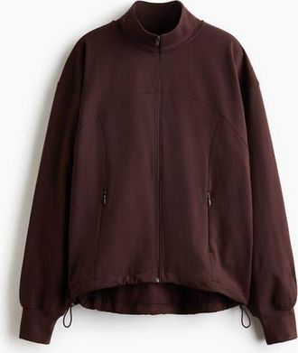 H&M Sports Track Jacket With Softmove in Warm Brown at Nordstrom, Size X-Small