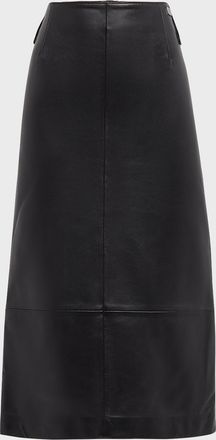 Marc Jacobs Leather Slim Pencil Midi Skirt