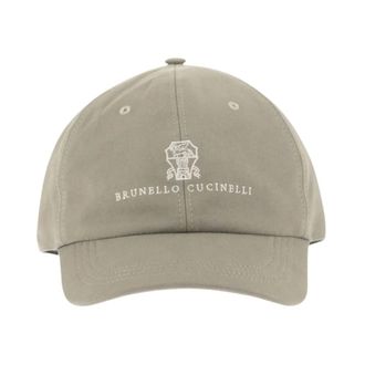 Brunello Cucinelli Logo Katoenen Baseballpet - Heren - Accessoires - Groen - Maat: M Katoen