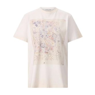 Golden Goose Tops, Dames, Wit, S, Katoen, Journey T-shirt met bloemenprint