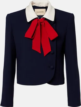 Valentino Tie-neck virgin wool jacket