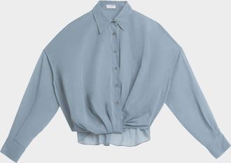 Brunello Cucinelli Twisted Sheer Cotton Button-Down Shirt