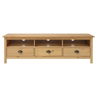 Berkfield Home TV Cabinet Hill Honey Brown 158x40x47 cm Solid Pine Wood | Size: 158 x 40 x 47 cm