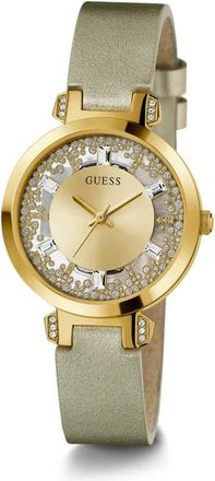 Guess Goudkleurig Horloge Kristalhelder - Dames - Horloges - Groen - ONE Size - Accessoires