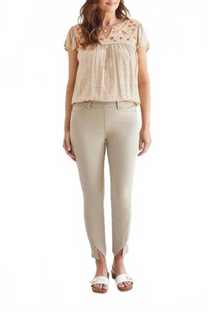 Tribal 5 Pocket Pull On Ankle Pant With Ankle Slit In Dry Sage