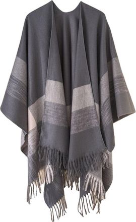 Generic Ladies Printed Poncho Cape Reversible Oversized Shawl Wrap Open Front Cardigans Womens Warm Evening Shawls For Dresses Elegant Fashionable Wedding Sha