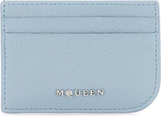 Alexander McQueen Lichtblauwe leren kaarthouderportefeuilles - Heren - Portefeuilles - Blauw - ONE Size - Accessoires