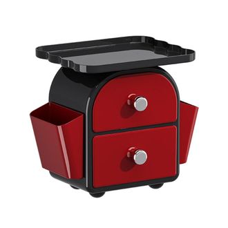 OEM Organizadores De Cajones De Pl&aacute;stico Apilables - Negro Y Rojo