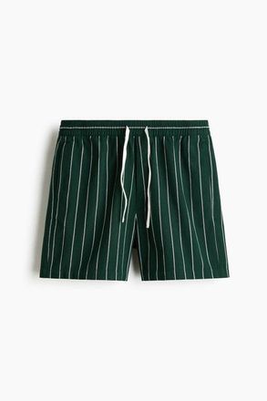 H&M Regular Fit Shorts in Dark Green/striped at Nordstrom, Size Xx-Large