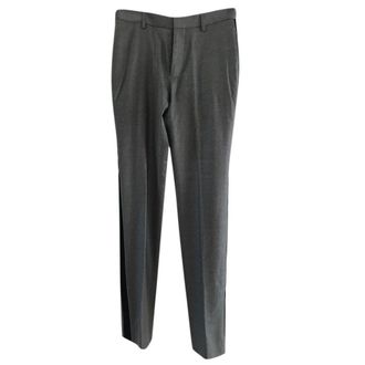 Balenciaga Grey wool Trousers with Side Stripe Size M