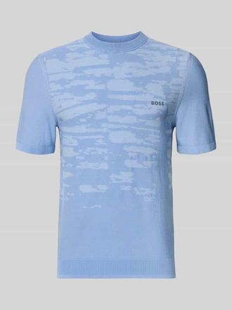 HUGO BOSS Regular Fit T-Shirt aus Viskose-Mix Modell KN_Globe TS in Blau, Gr&ouml;&szlig;e XXXL