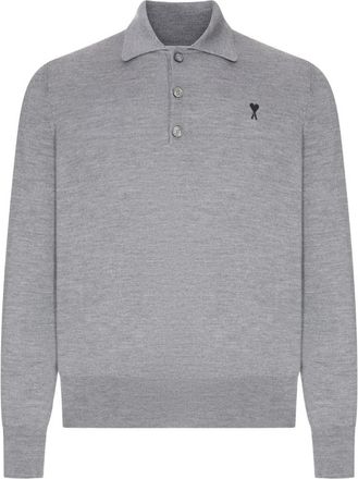 Ami De Coeur Polo - Heren - Polos - Grijs - S - Wol - Tops