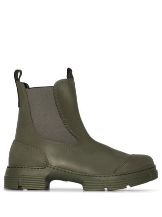 Ganni chunky sole Chelsea boots - Green