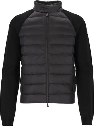 Moncler Gebreid jack met vulling - Heren - Winterjassen - Zwart - M - Wol - Jassen
