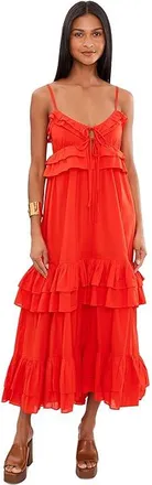 Show me your Mumu Freya Maxi Dress Womens Dress Rouge Red Voile : 2XL, Cotton