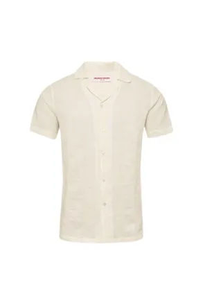Orlebar Brown Linen Woven Stripe Shirt - Beige